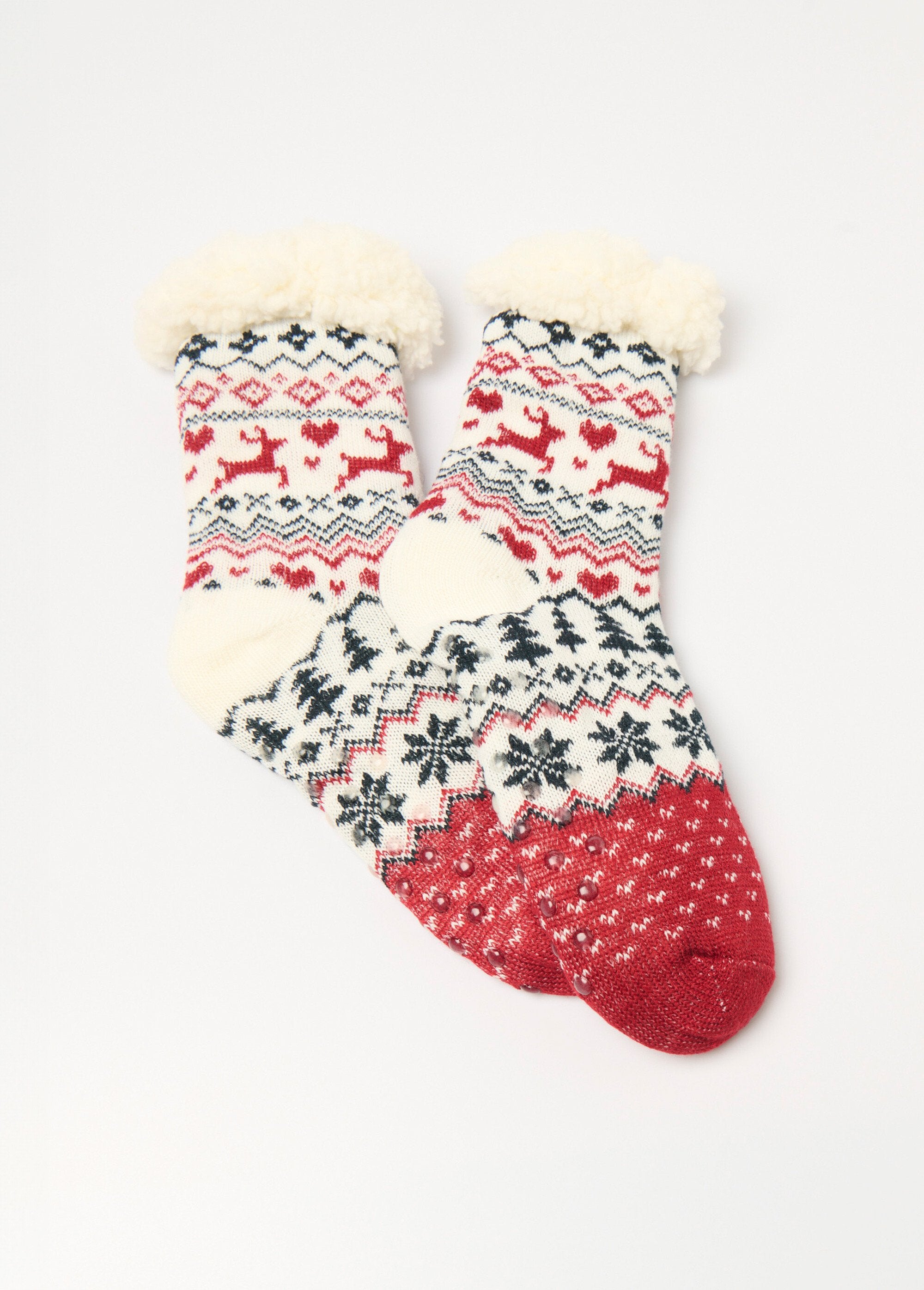 Calcetines_cálidos_con_interior_de_forro_polar_Burdeos_FA1_slim