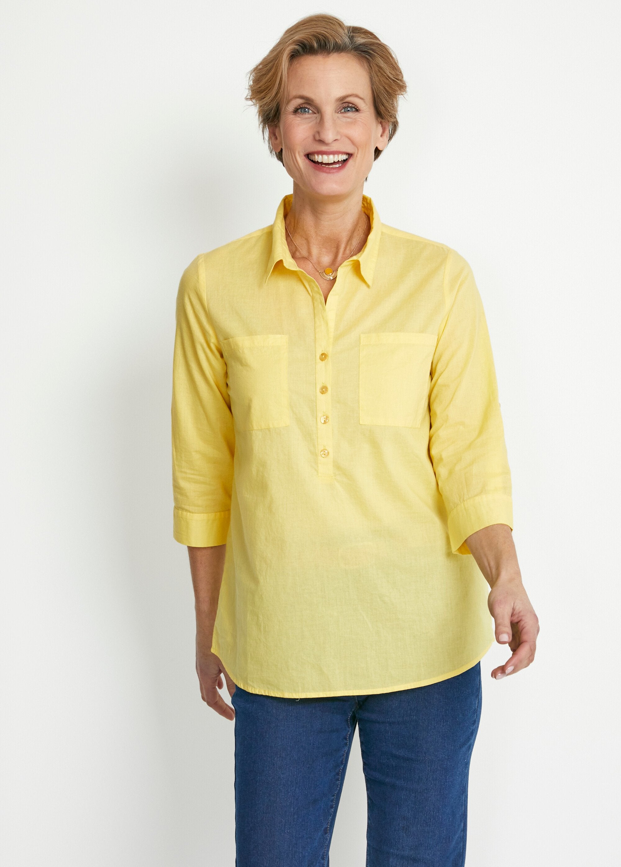Blusa_larga_de_algodón_estampado_con_botones_AMARILLO_FA1_slim
