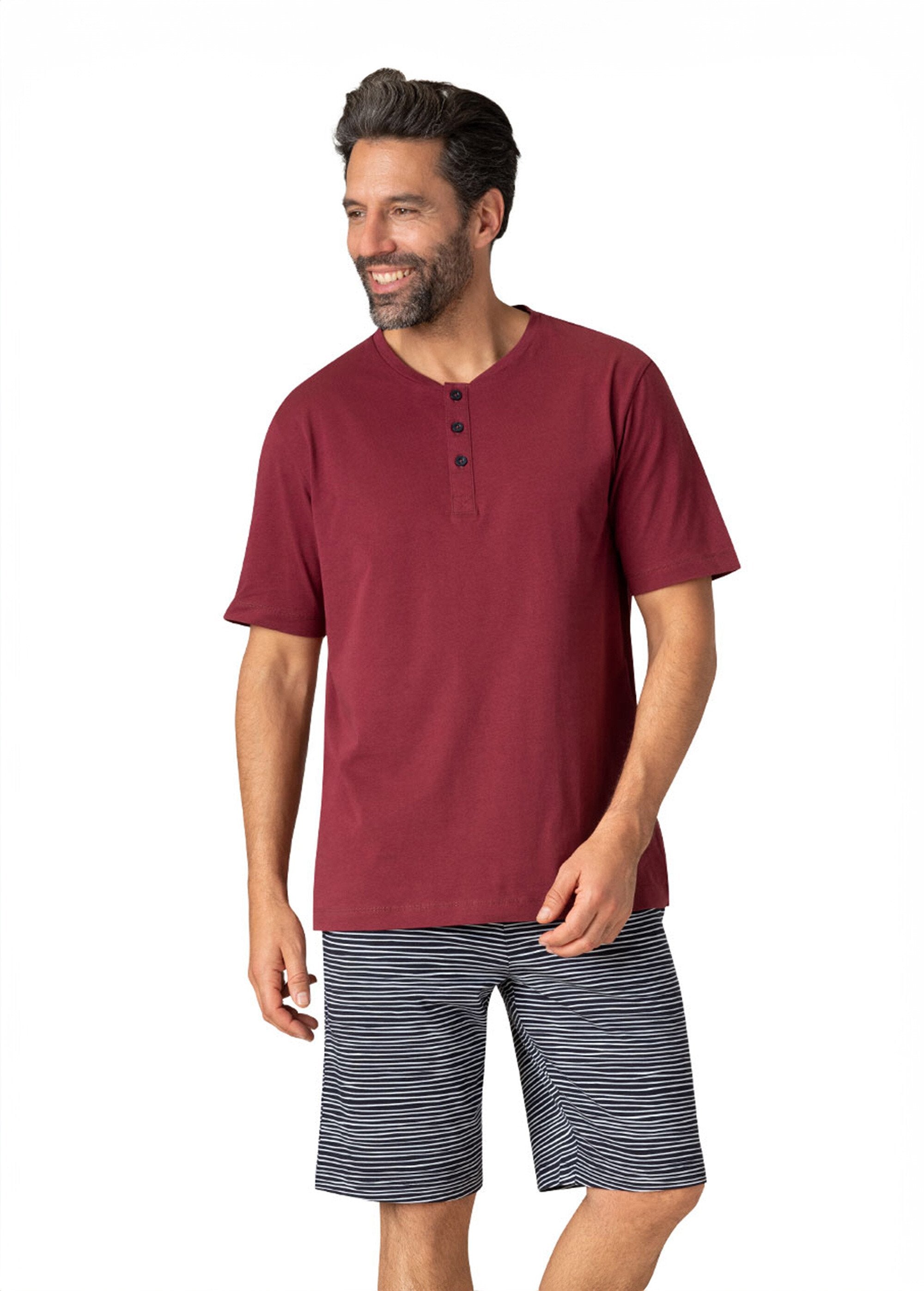 ®_Eminence_-_Pantalones_cortos_de_pijama_estampados_para_hombre_Borgoña_y_azul_marino_FA1_slim