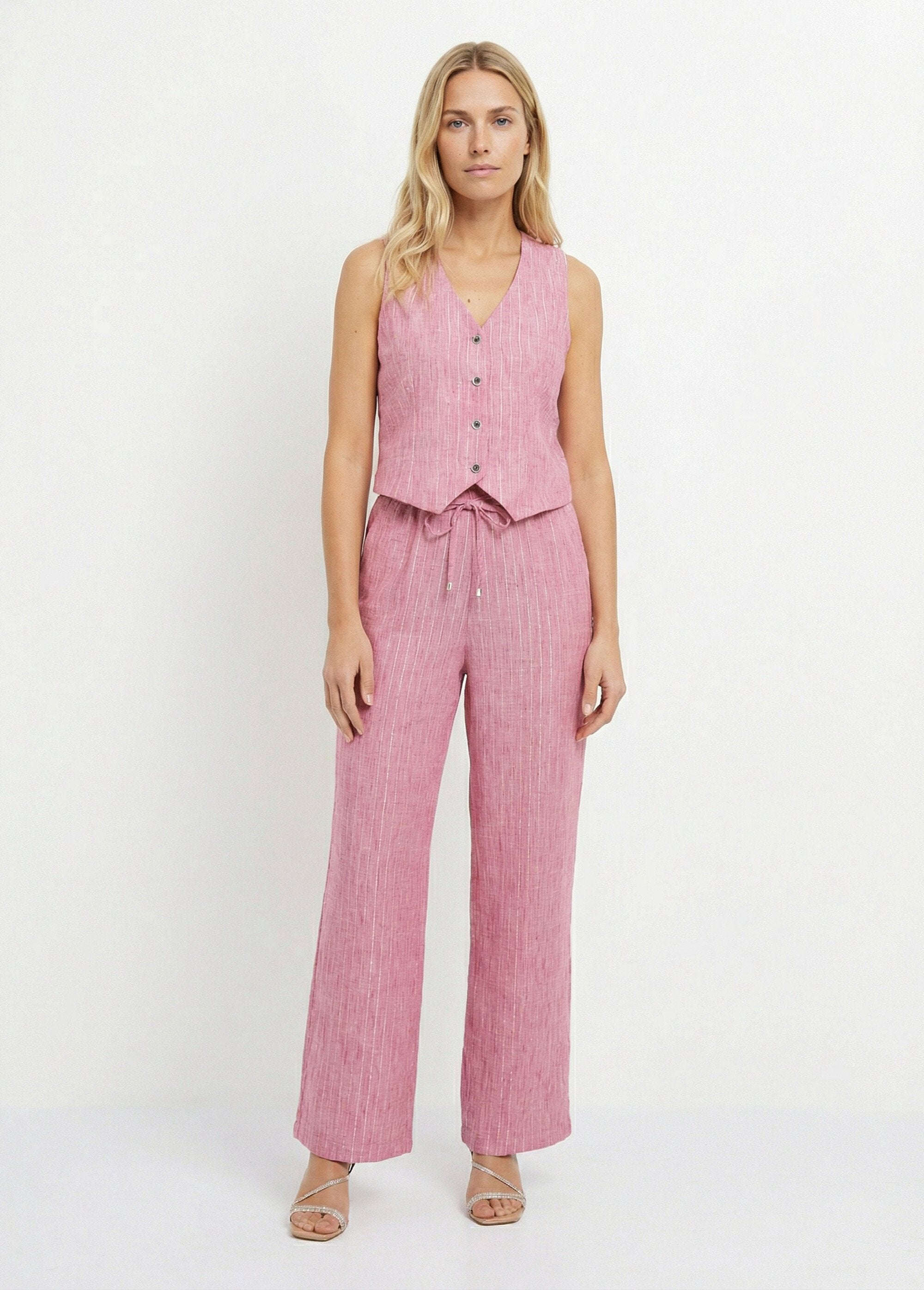 Gilet_de_costume_rayé_aspect_irrégulier_Framboise_SF1_slim