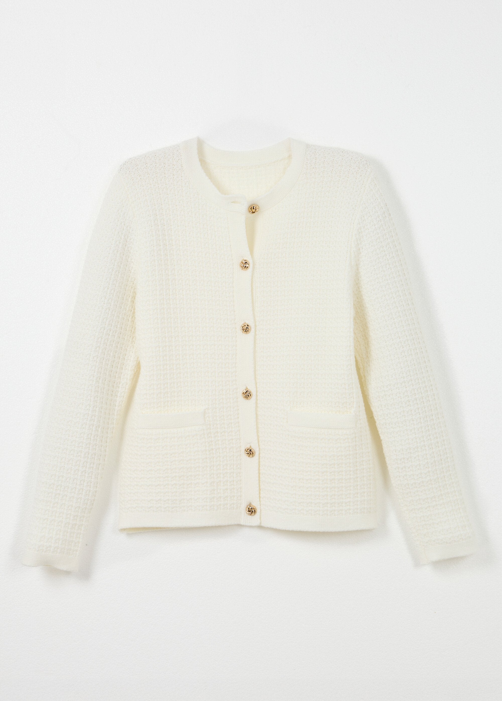 Chaqueta_chaleco_corta_abotonada_en_punto_efecto_tweed_Crudo_AP1_slim