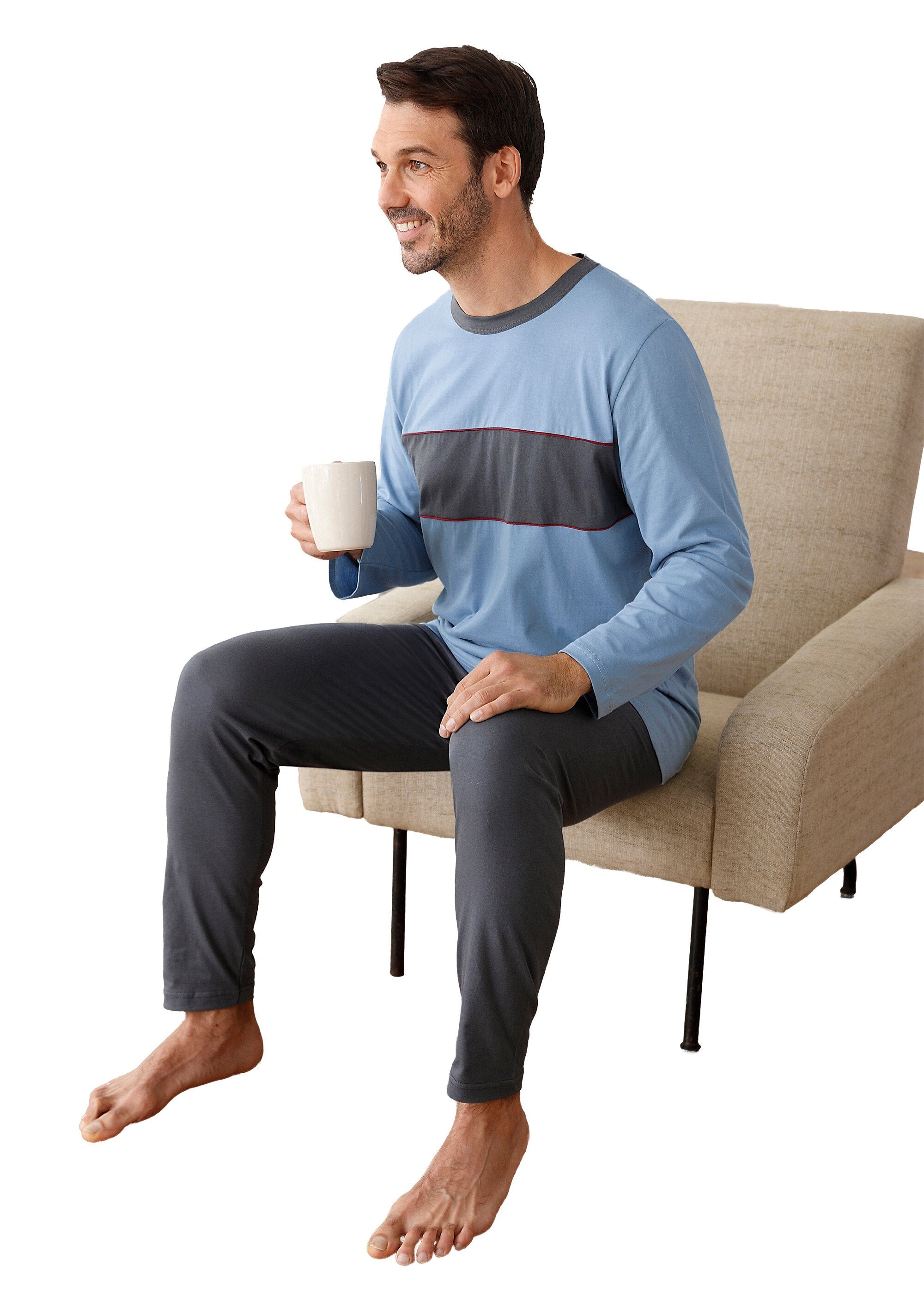 Pijama_de_algodón_bicolor_Azul_FA1_slim