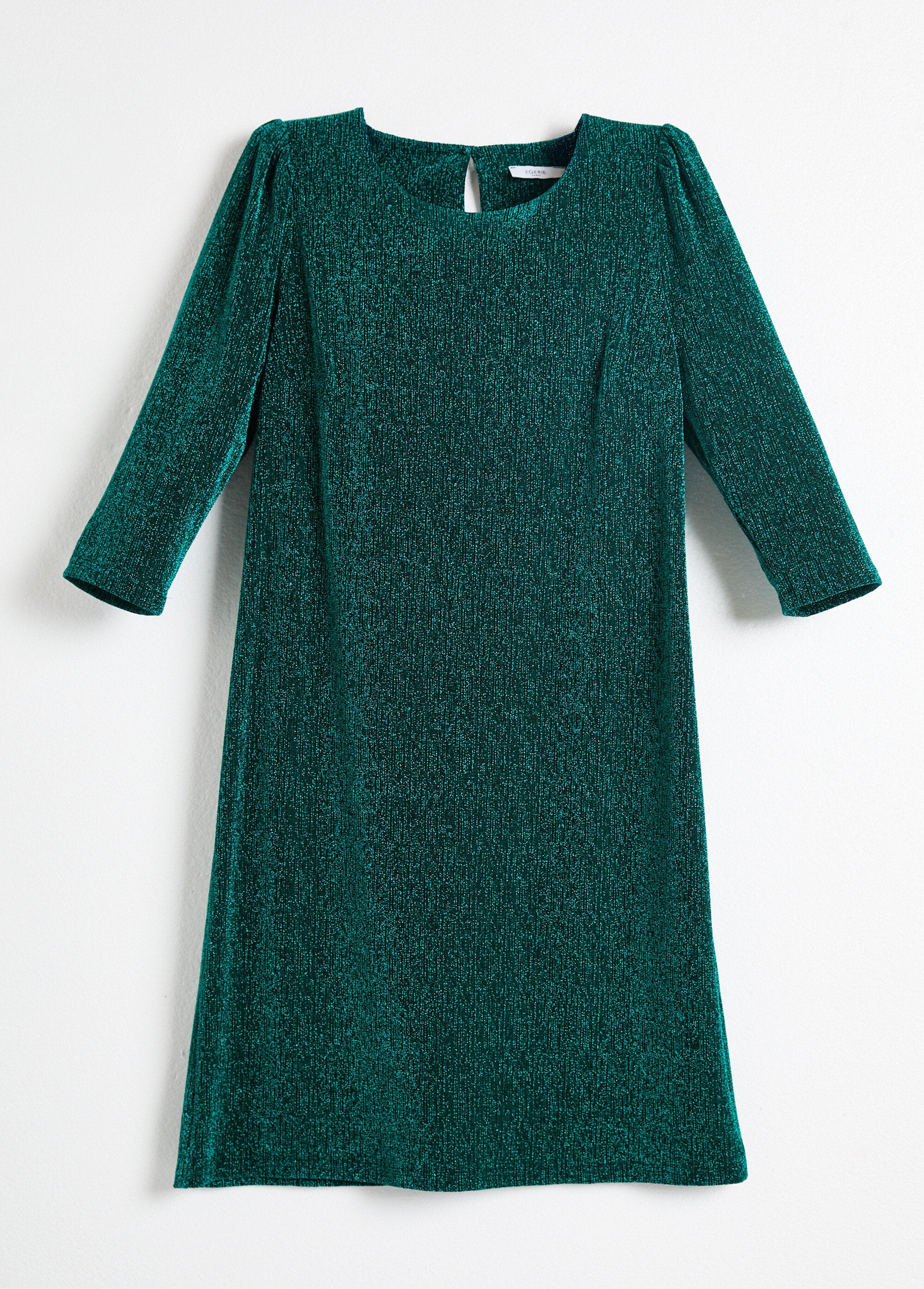 Vestido_corto_recto_de_punto_metalizado_brillante_Verde_AP1_slim