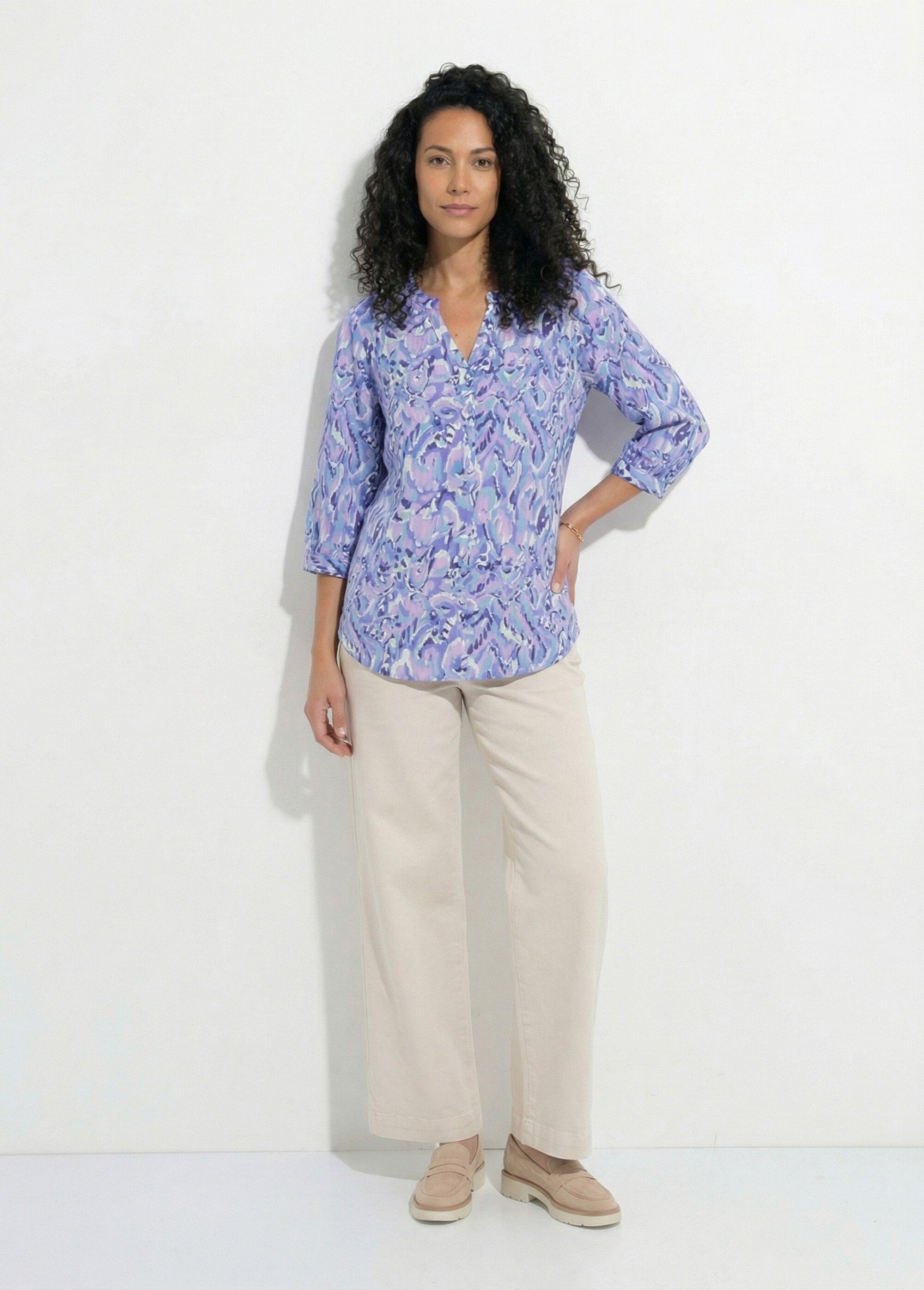 Túnica_larga_holgada_estampada_con_mangas_3/4_Plano_SF1_slim