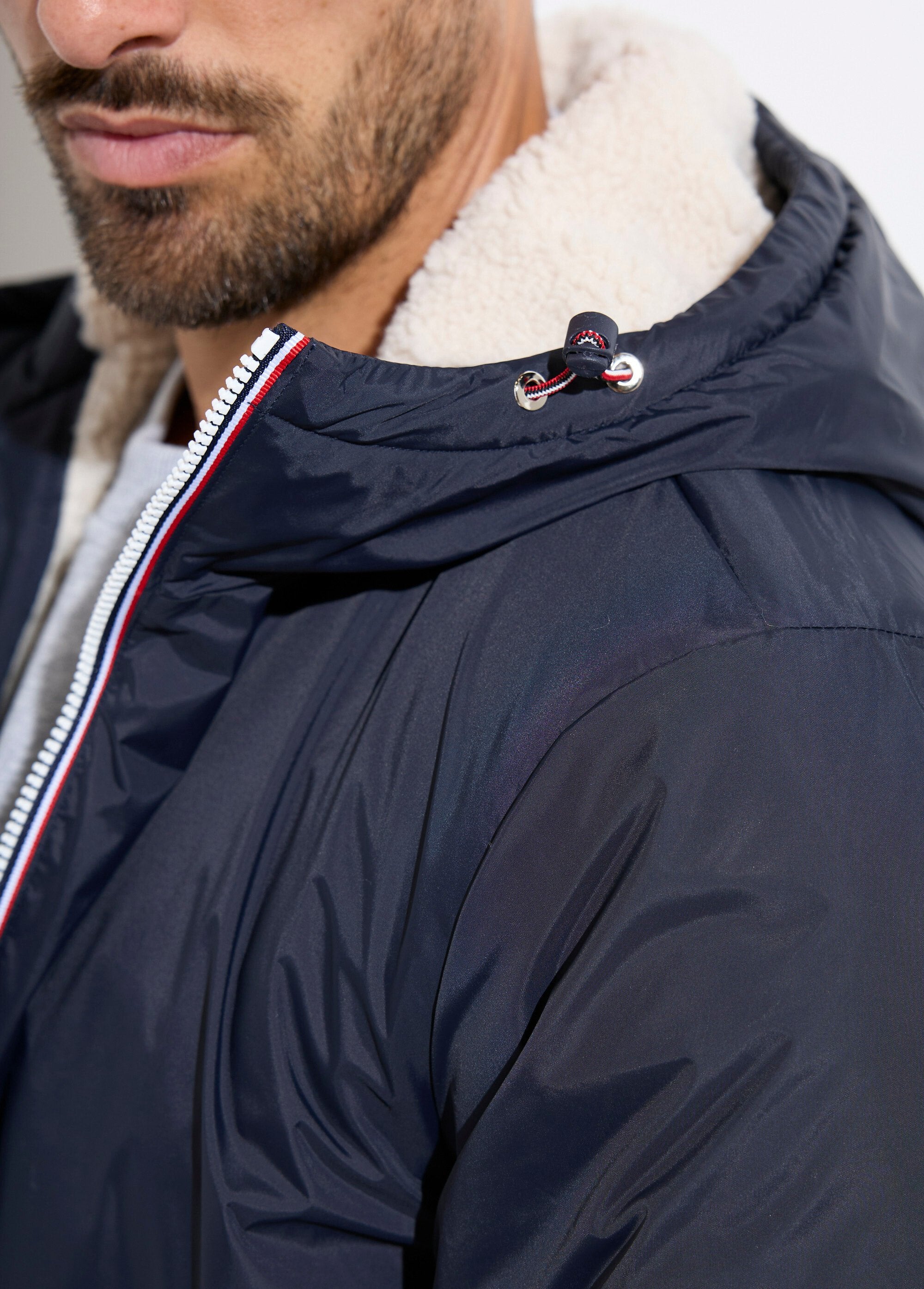 Parka_longue_chaude_fourrée_déperlante_Marine_et_ecru_DE1_slim