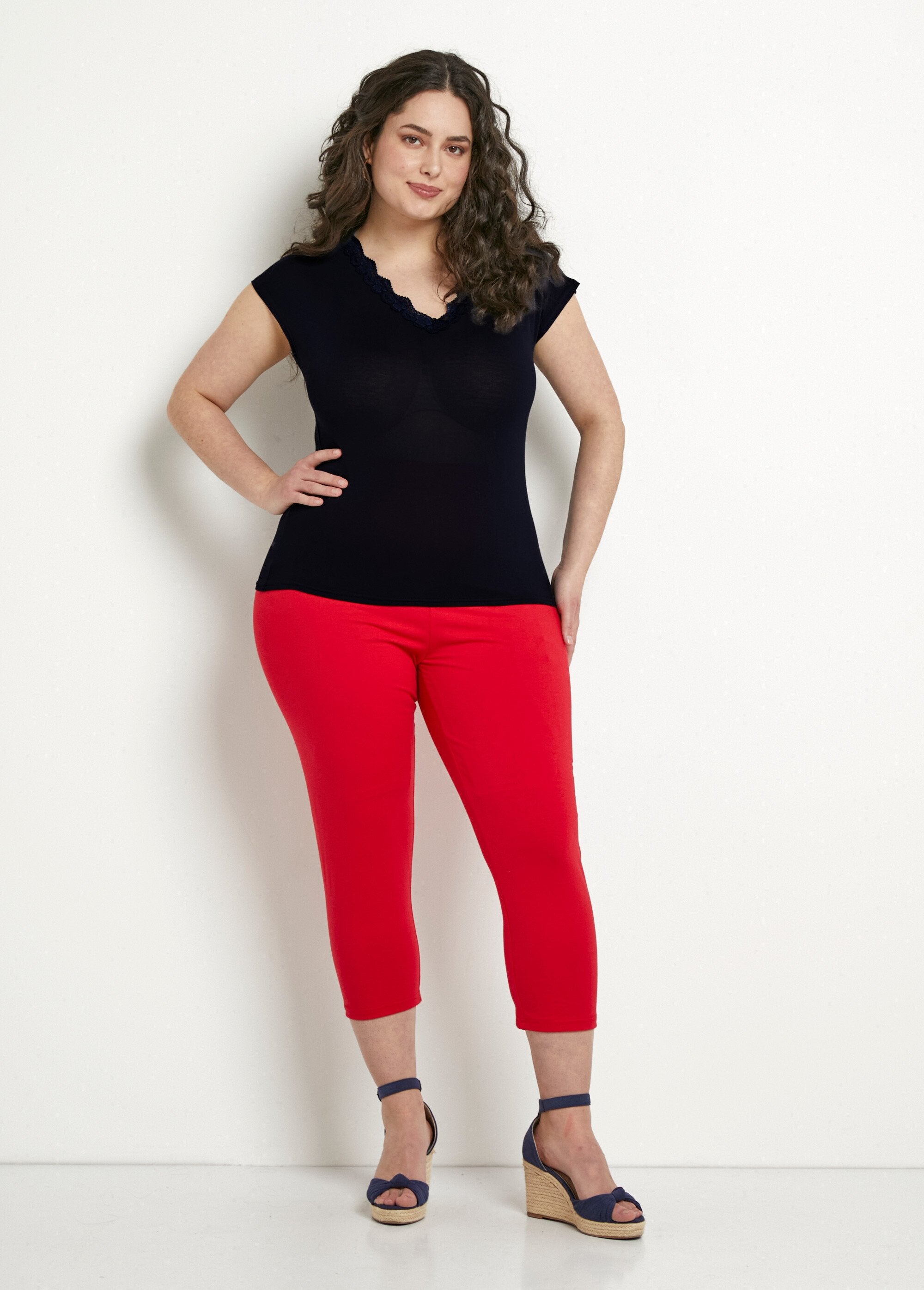 Leggings_cortos_con_cinturilla_elástica_en_algodón_Capuchina_uni_SF1_curvy