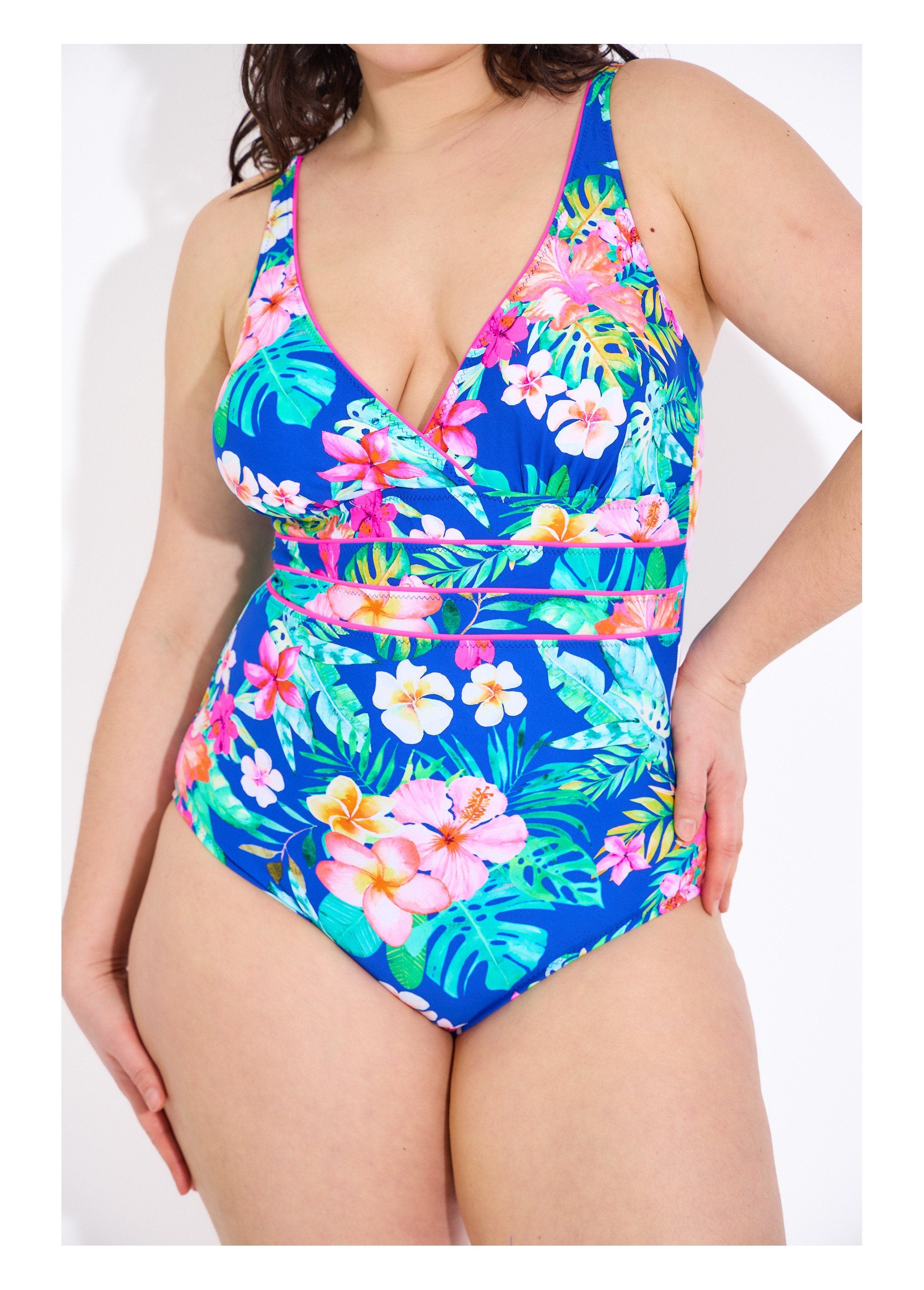 Maillot_de_bain_1_pièce_fleurs_exotiques_Bleu_imprime_DE1_slim