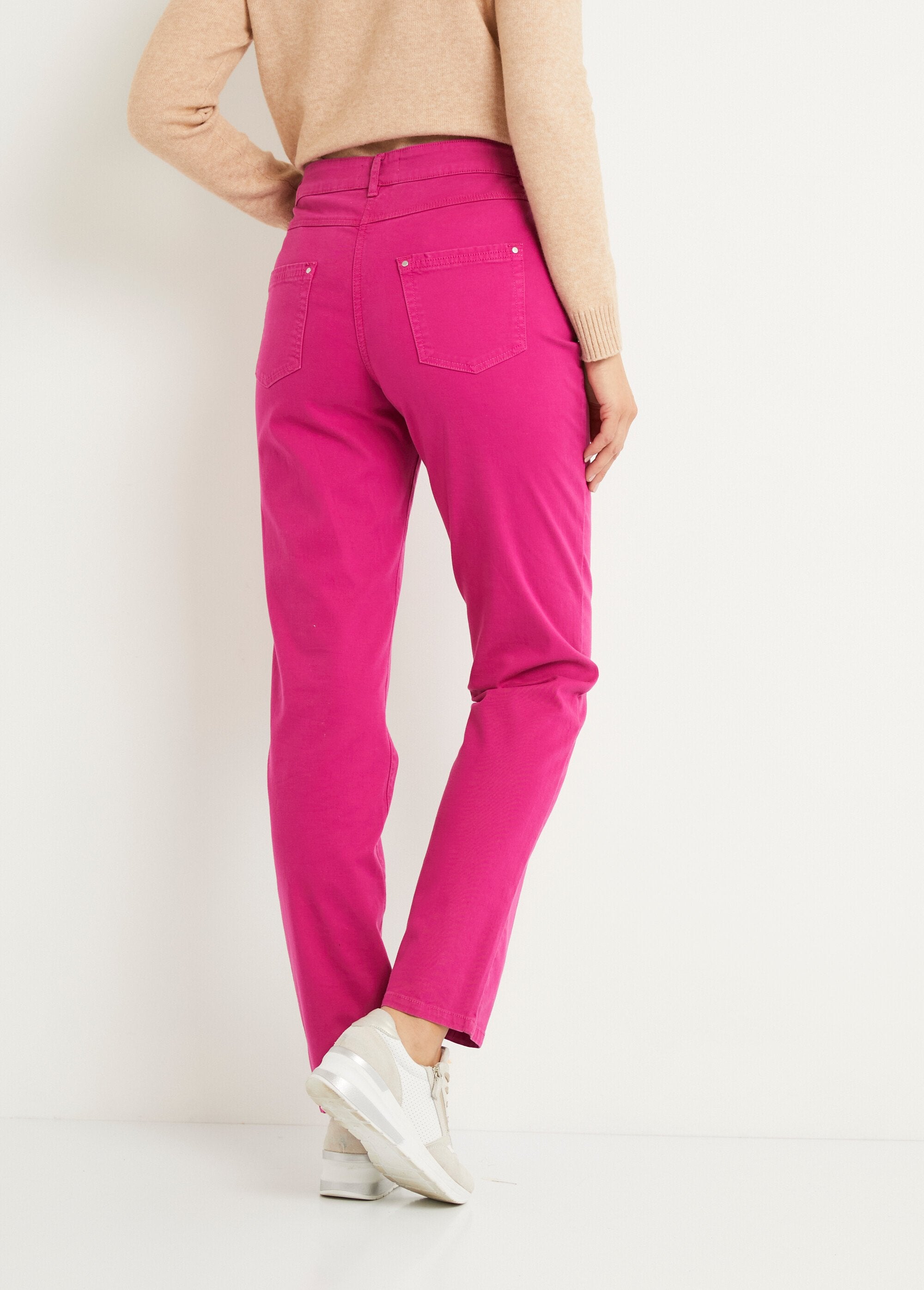 Pantalón_5_bolsillos_recto_de_algodón_elástico_Rose_magenta_DO1_slim