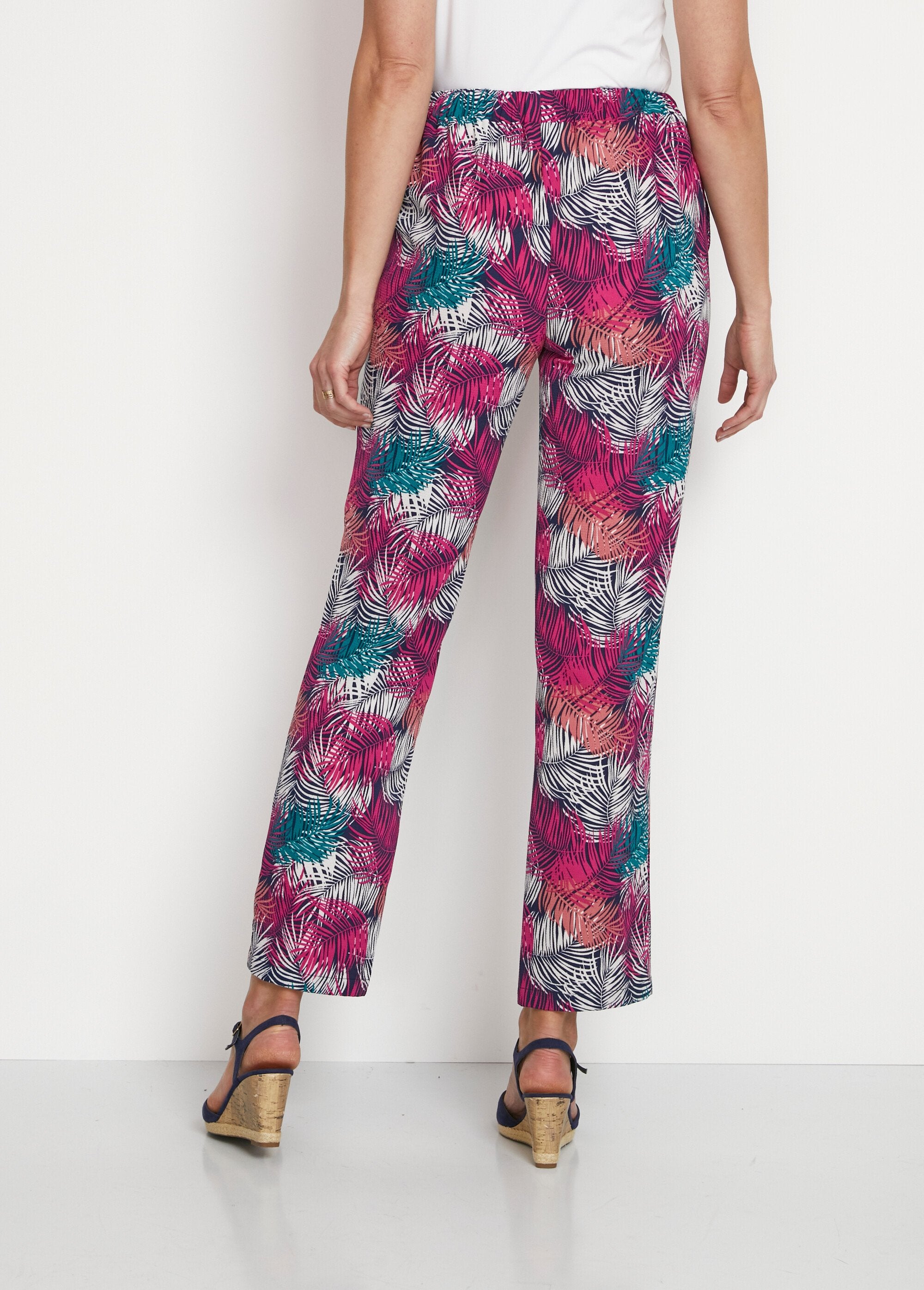 Pantalon_fluide_taille_élastiquée_Imprime_fuchsia_DO1_slim