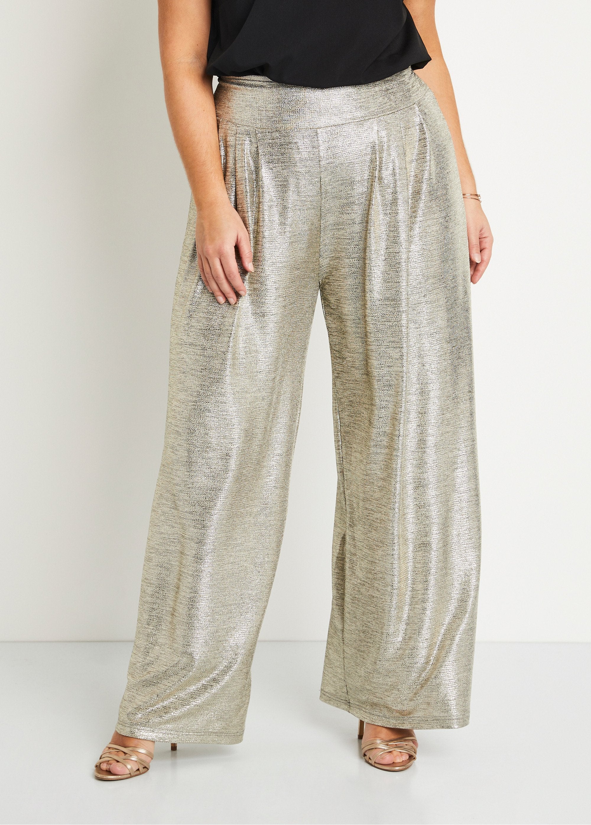 Pantalón_ancho_de_punto_brillante_con_cintura_elástica_Dorado_FA1_curvy