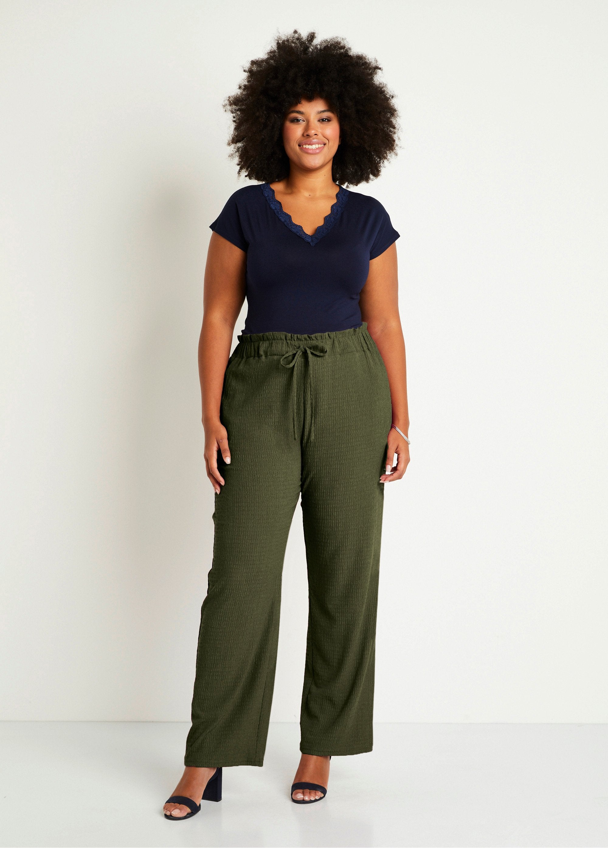 Pantalón_punto_cintura_ancha_elástica_Verde_lima_SF1_curvy