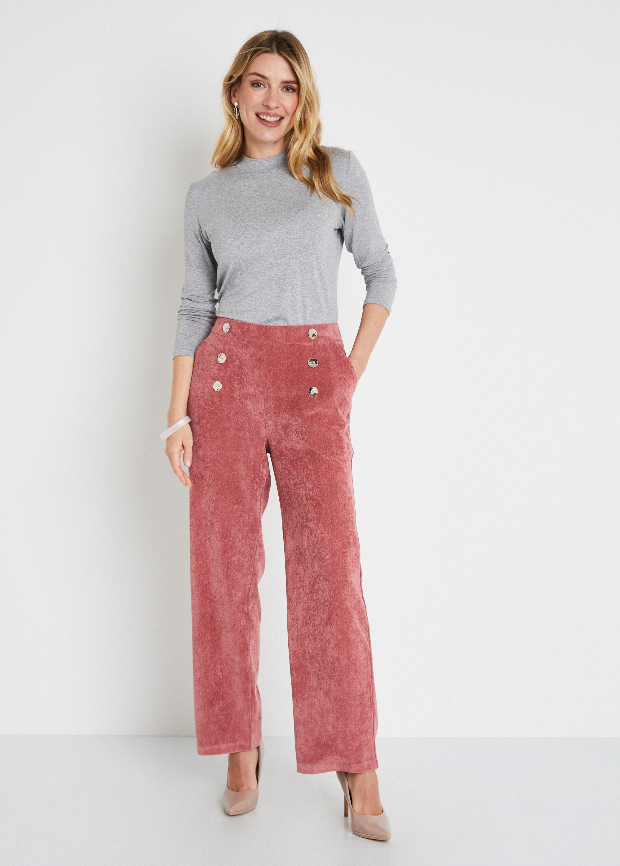 Pantalones_de_pata_ancha_en_terciopelo_milleraies_con_efecto_puente_Vieux_rose_SF1_slim