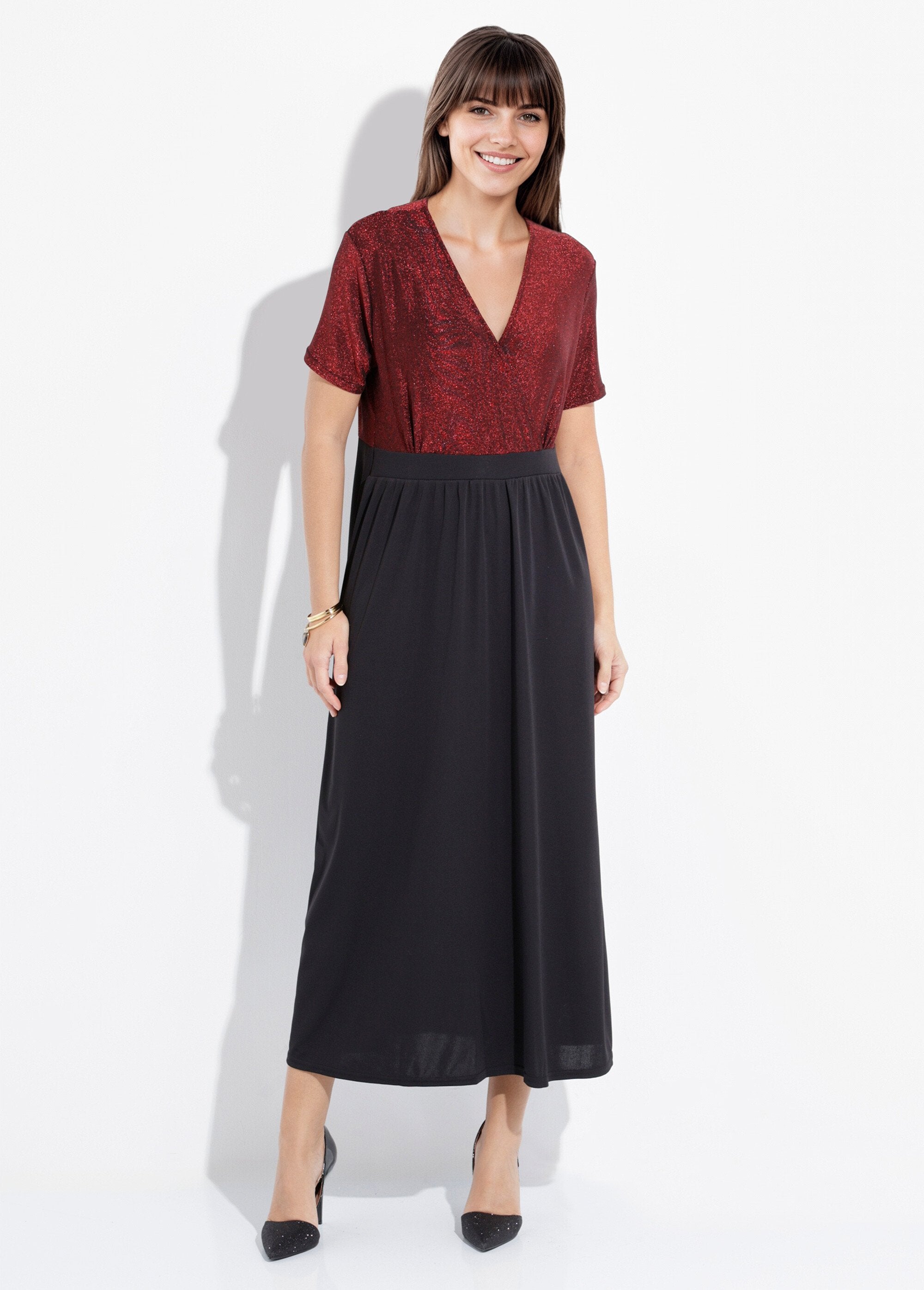 Elegante_vestido_largo_de_punto_metalizado_rojo_y_negro_FA1_slim