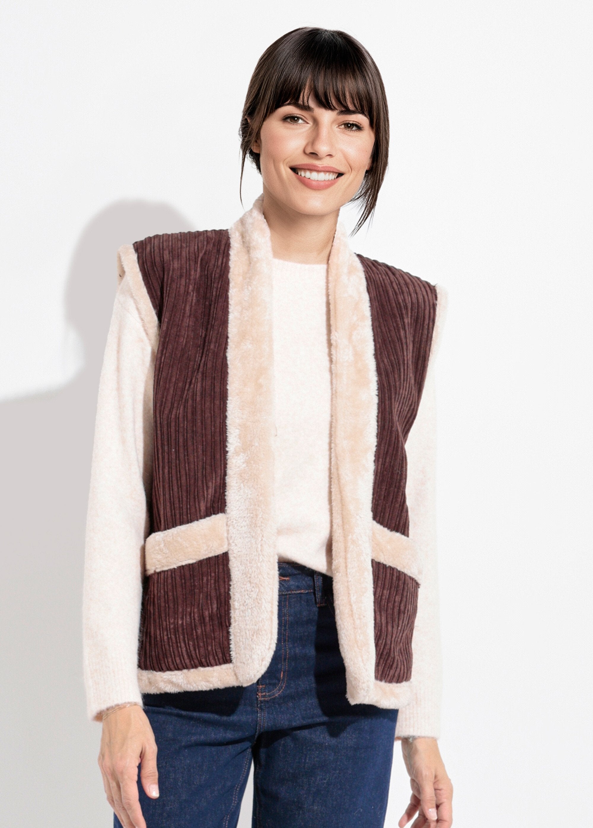 Veste_sans_manches_velours_et_fourrure_Marron_FA1_slim